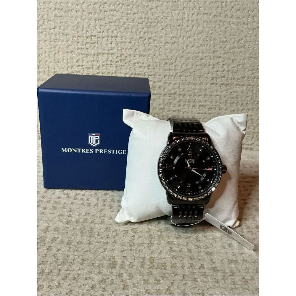 Invicta Black and Silver Men’s Crystal Accent Watch 0243